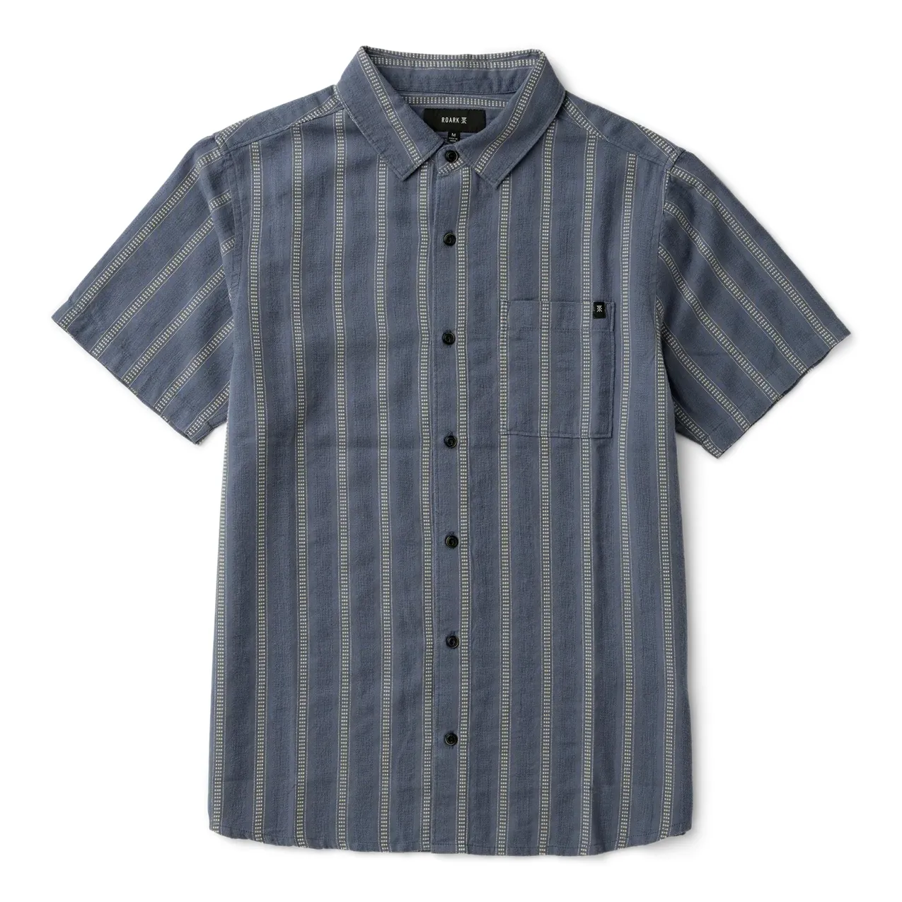Front flat lay of ROARK Crosswinds Button Up Shirt in Neptune