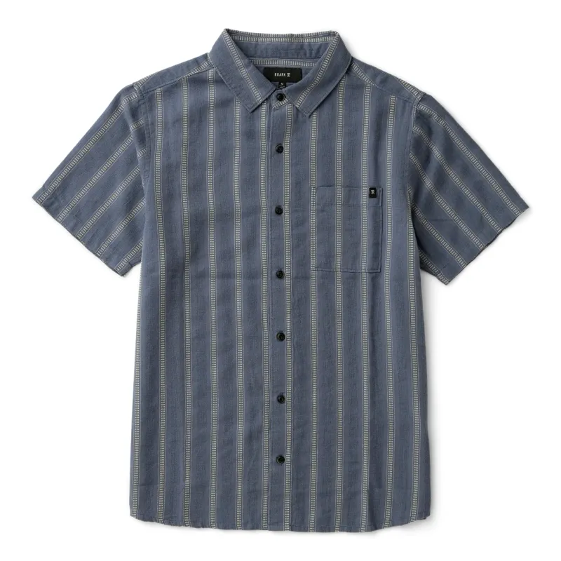 Front flat lay of ROARK Crosswinds Button Up Shirt in Neptune