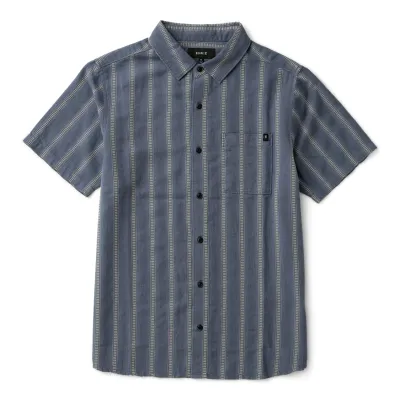 Front flat lay of ROARK Crosswinds Button Up Shirt in Neptune