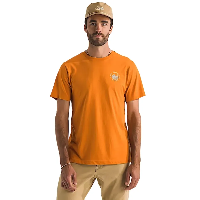 Front view of The North Face Sunrise Escape Tee in Dust Orange
