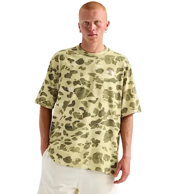 Front view of The North Face Essential Simple Dome Oversized Tee in Cedar Heritage Print