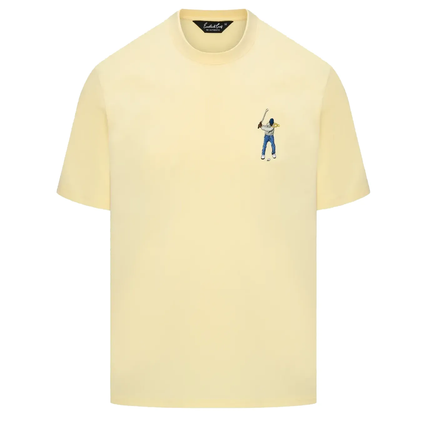 Front view of the Eastside Golf Core Tee in Mellow Yellow