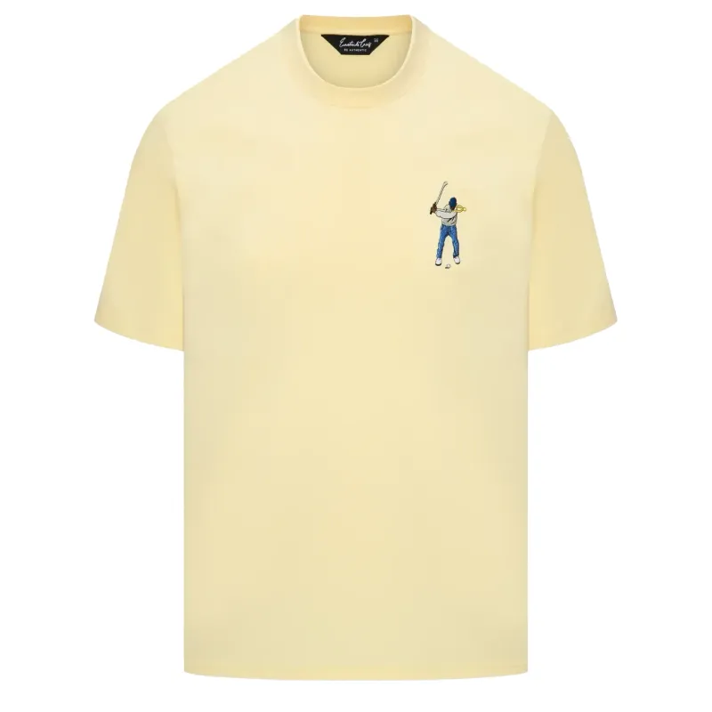 Front view of the Eastside Golf Core Tee in Mellow Yellow