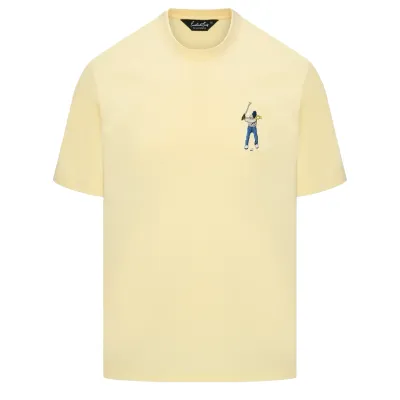 Front view of the Eastside Golf Core Tee in Mellow Yellow