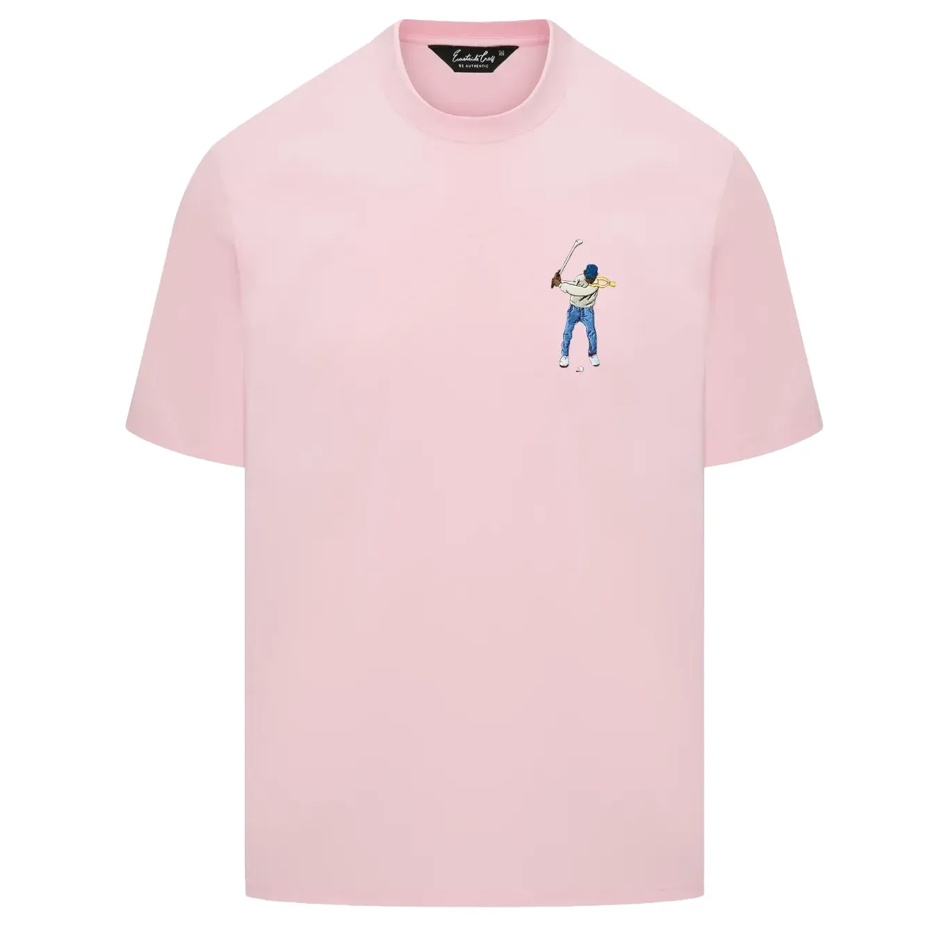 Front view of the Eastside Golf Core Tee in Icy Pink