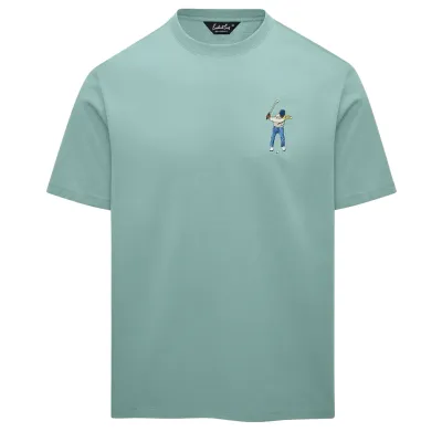 Front view of the Eastside Golf Core Tee in Mineral Green