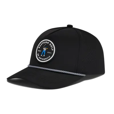Angled front view of the Eastside Golf Pro Series Hat showing perforated side panels