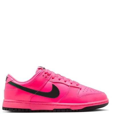 Full lateral side view of Nike Dunk Low Women’s pink and black sneakers