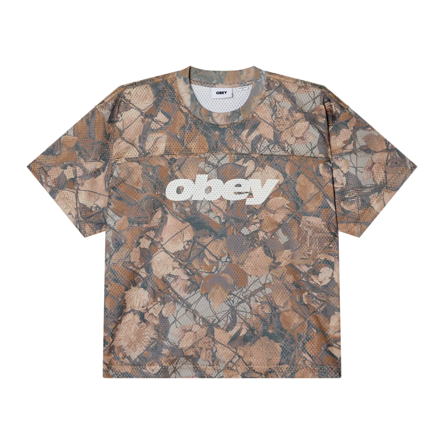 Obey Practice Jersey in fence camo with white OBEY logo on front