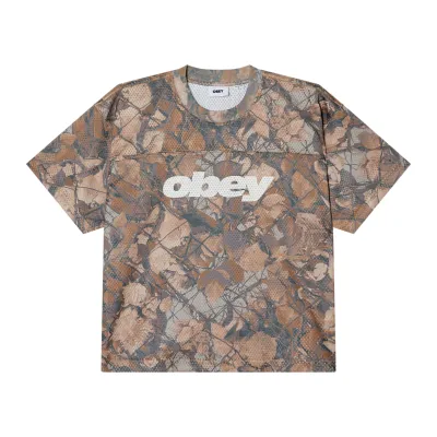 Obey Practice Jersey in fence camo with white OBEY logo on front