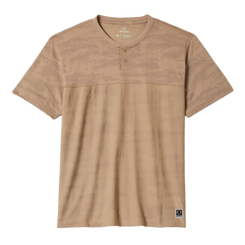 Flat lay front view of Brixton Journey Henley in Desert Tiger Camo