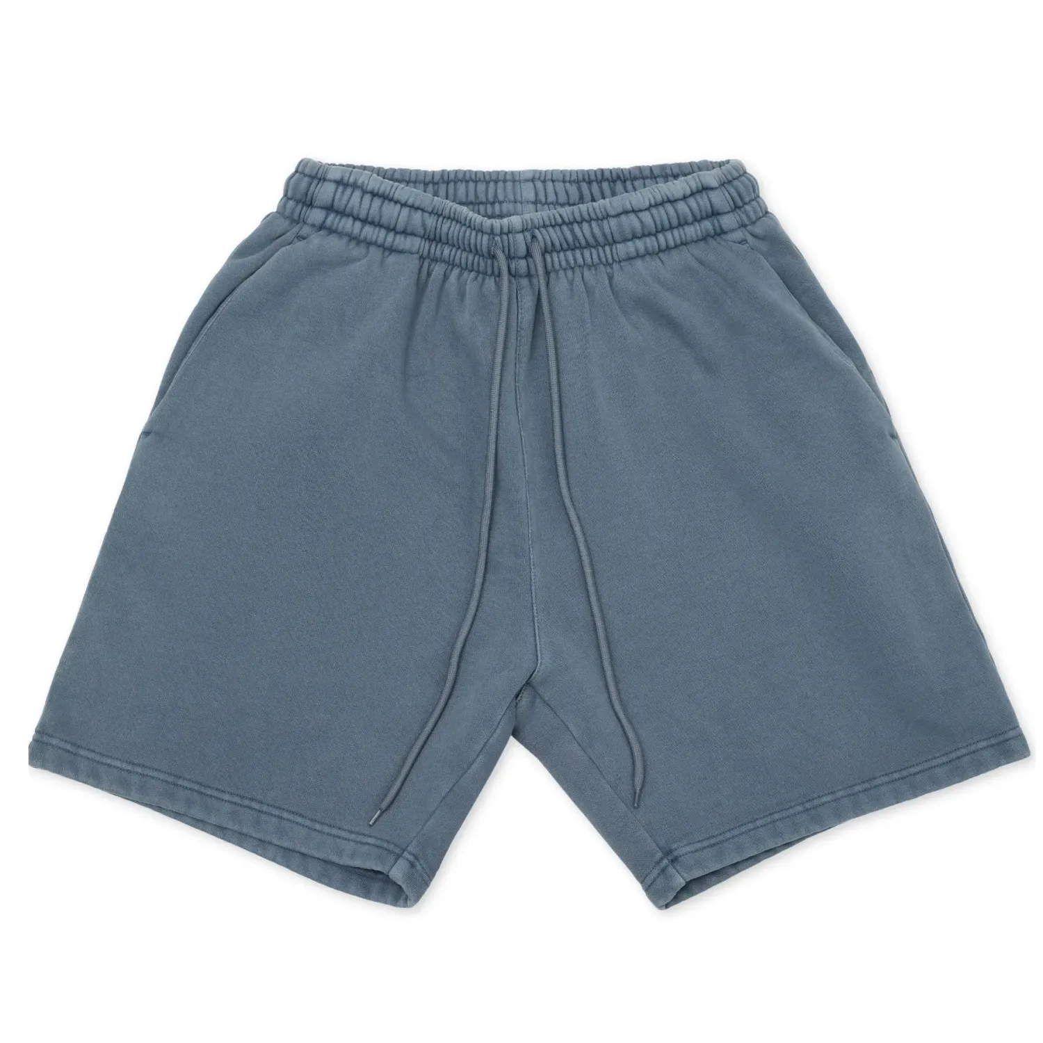 Cotton Collective Dunk Short in Bering Sea blue front view with oversized fit and drawstring waist