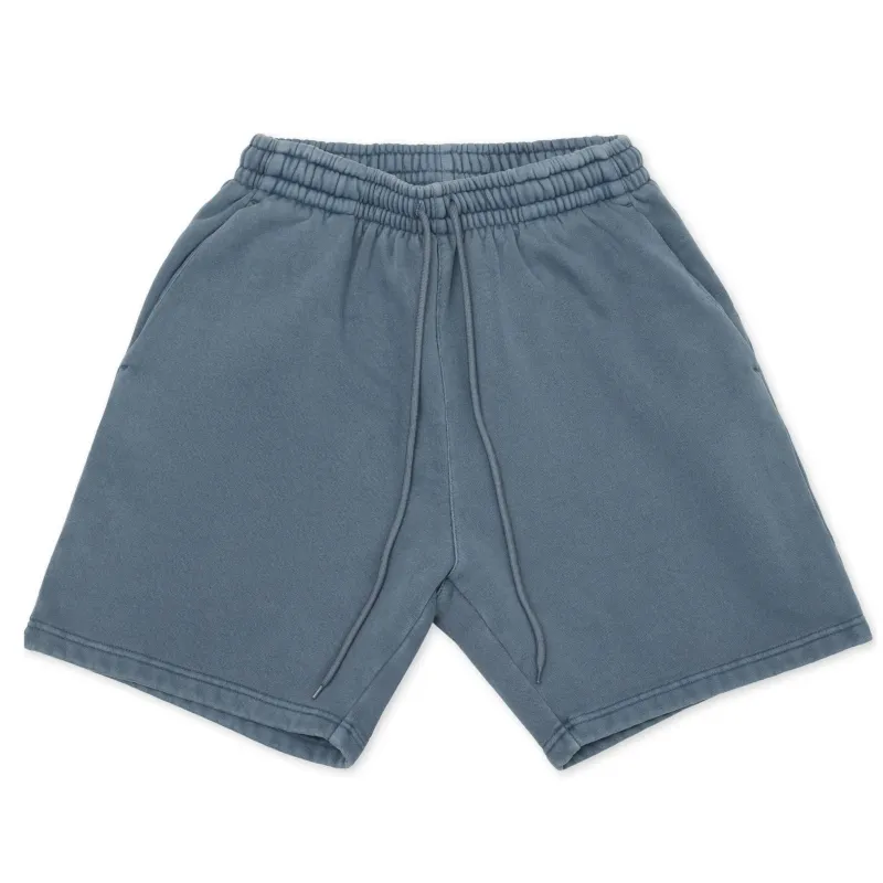 Cotton Collective Dunk Short in Bering Sea blue front view with oversized fit and drawstring waist