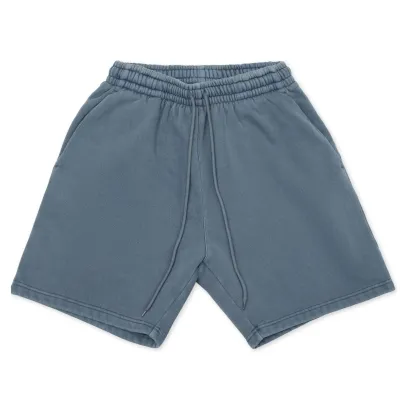 Cotton Collective Dunk Short in Bering Sea blue front view with oversized fit and drawstring waist