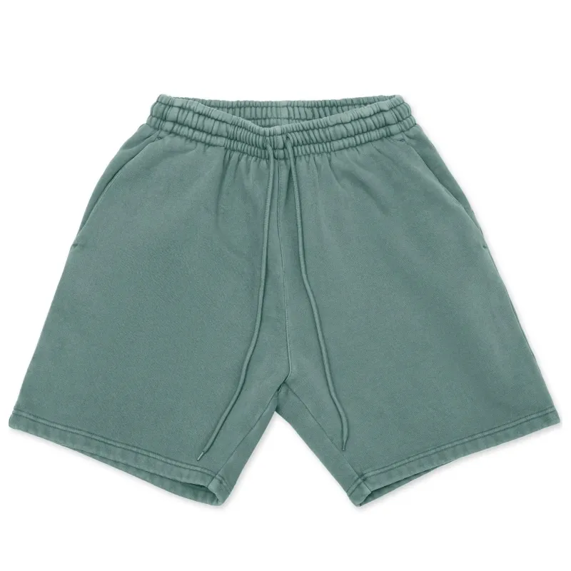 Cotton Collective Dunk Short in sagebrush green front view with oversized fit and drawstring waistband