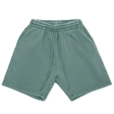 Cotton Collective Dunk Short in sagebrush green front view with oversized fit and drawstring waistband