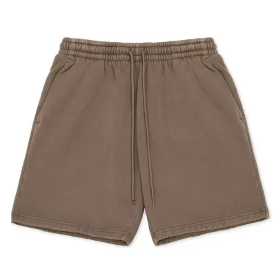 Cotton Collective Dunk Short in cub brown front view with oversized fit and drawstring waist