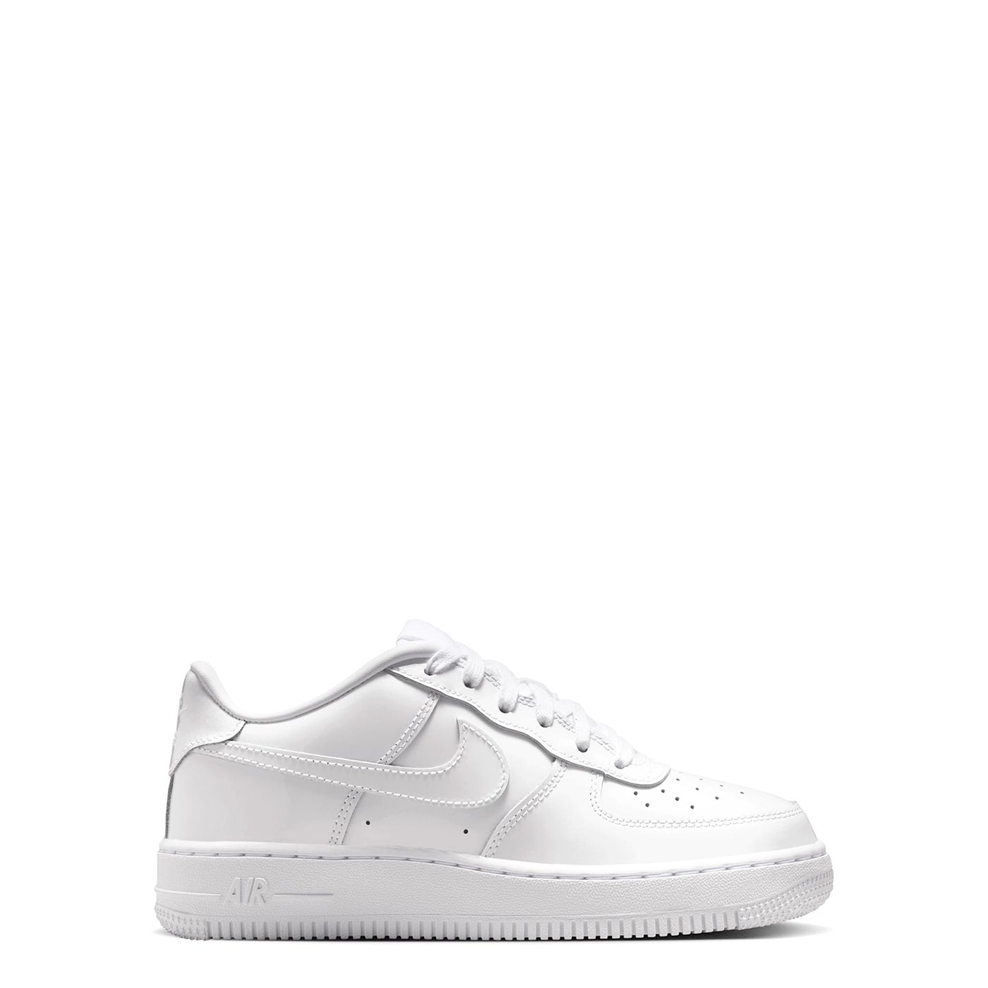 Medial side profile of Nike Air Force 1 GS Patent Leather sneaker