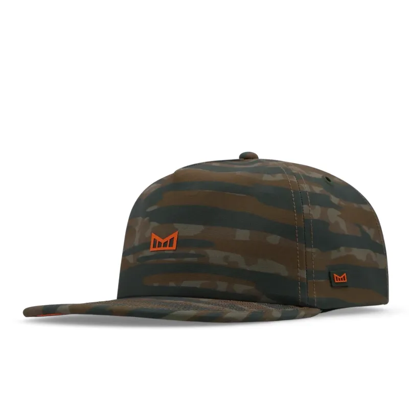 Melin Eagle Hydro Performance snapback hat in Everglade camo side angle view