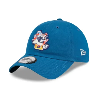 New Era Milwaukee Brewers City Connect Casual Classic adjustable hat in industrial blue with Barrel Man logo