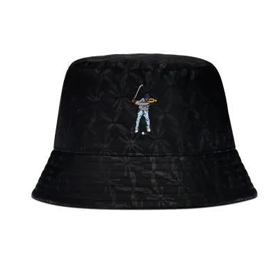 Front view of Eastside Golf Bucket Hat featuring tonal all-over print and Swingman embroidery