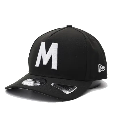 New Era Milwaukee Bears M 9FIFTY A-Frame snapback hat in black and white front angle view