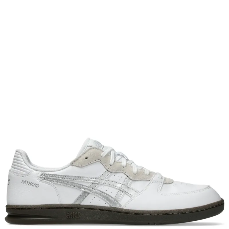 Right side profile of ASICS SKYHAND OG featuring retro handball-inspired styling and gum outsole.

