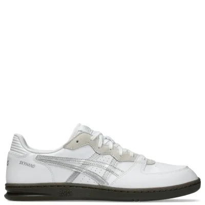 Right side profile of ASICS SKYHAND OG featuring retro handball-inspired styling and gum outsole.

