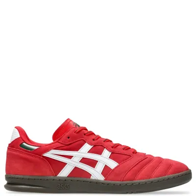 Right side profile of ASICS LEGGEREZZA ST featuring suede overlays, white ASICS branding, and cushioned sole design.