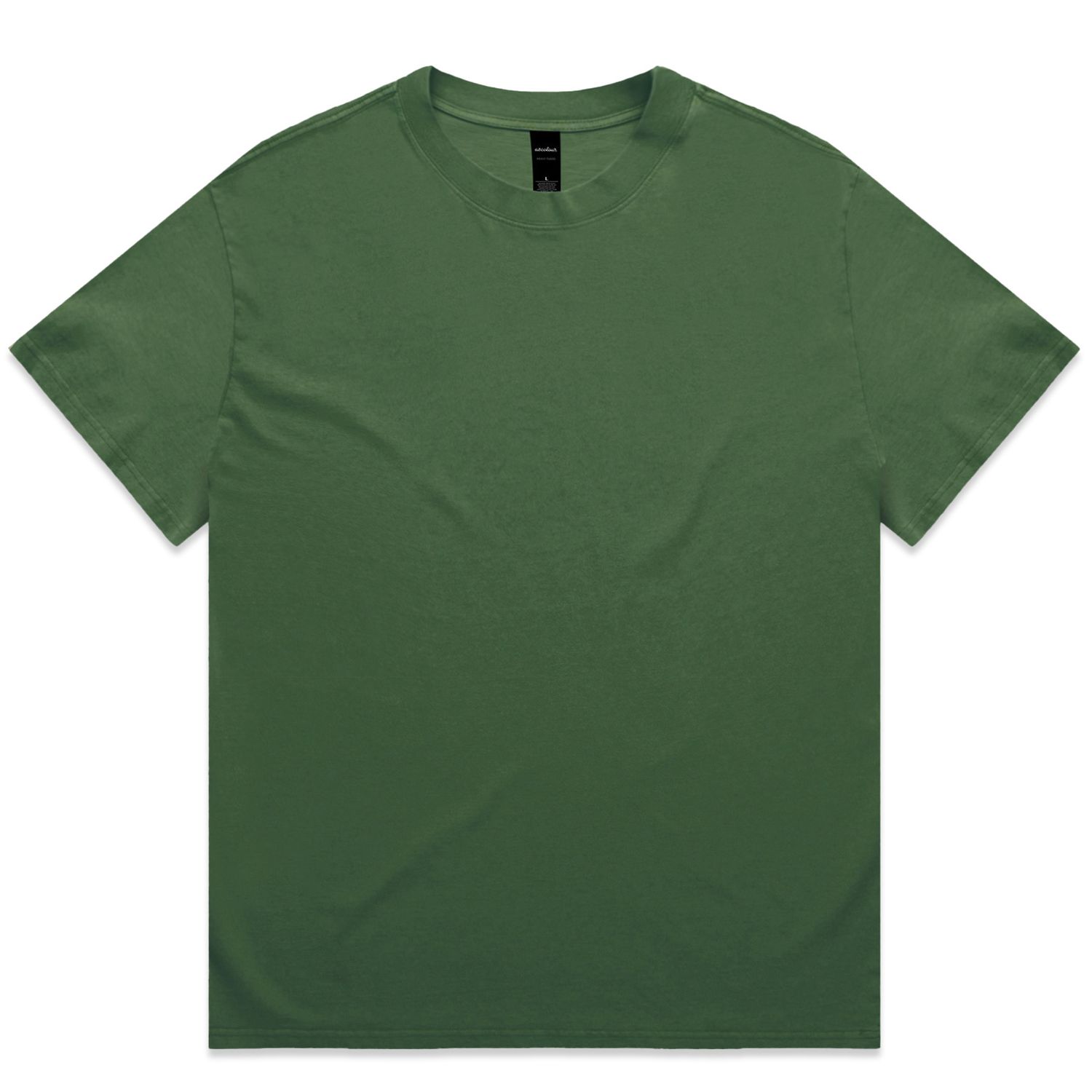ASColour Heavy Faded Tee in forest shown from the front with a relaxed fit and clean minimalist design.