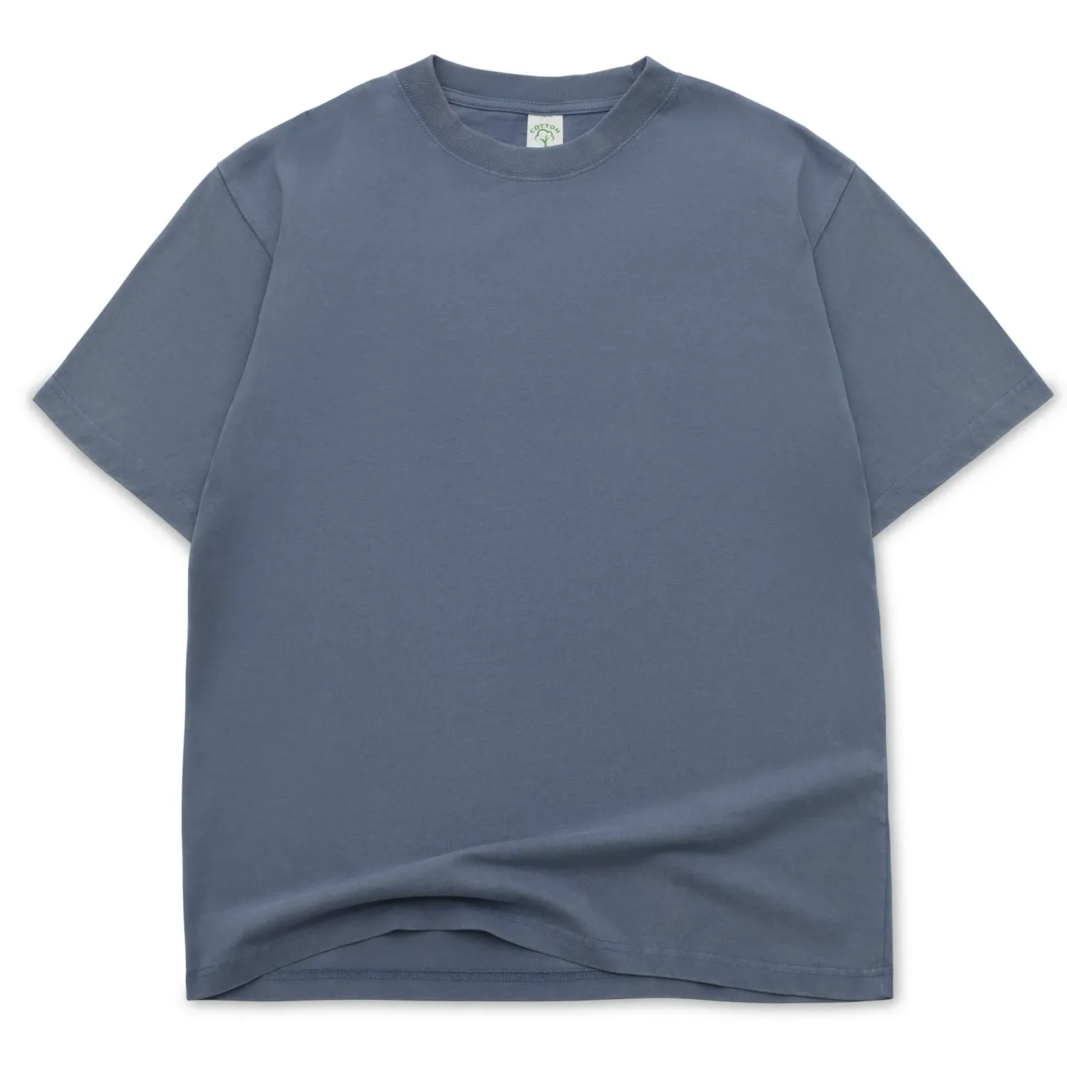 Cotton Collective Oversized Box Tee in Vintage Slate shown from the front with a boxy oversized fit.
