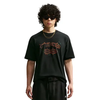 Front view of the Nike SB Goth Tee featuring embroidered gothic Nike SB chest artwork.