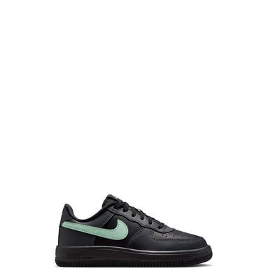 Full lateral profile of Nike Force 1 Low PS in Black and Arctic Green