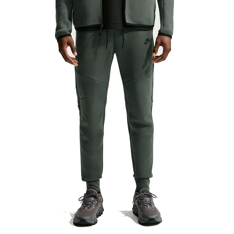 Front view of Nike Tech Fleece Joggers in Camo Green