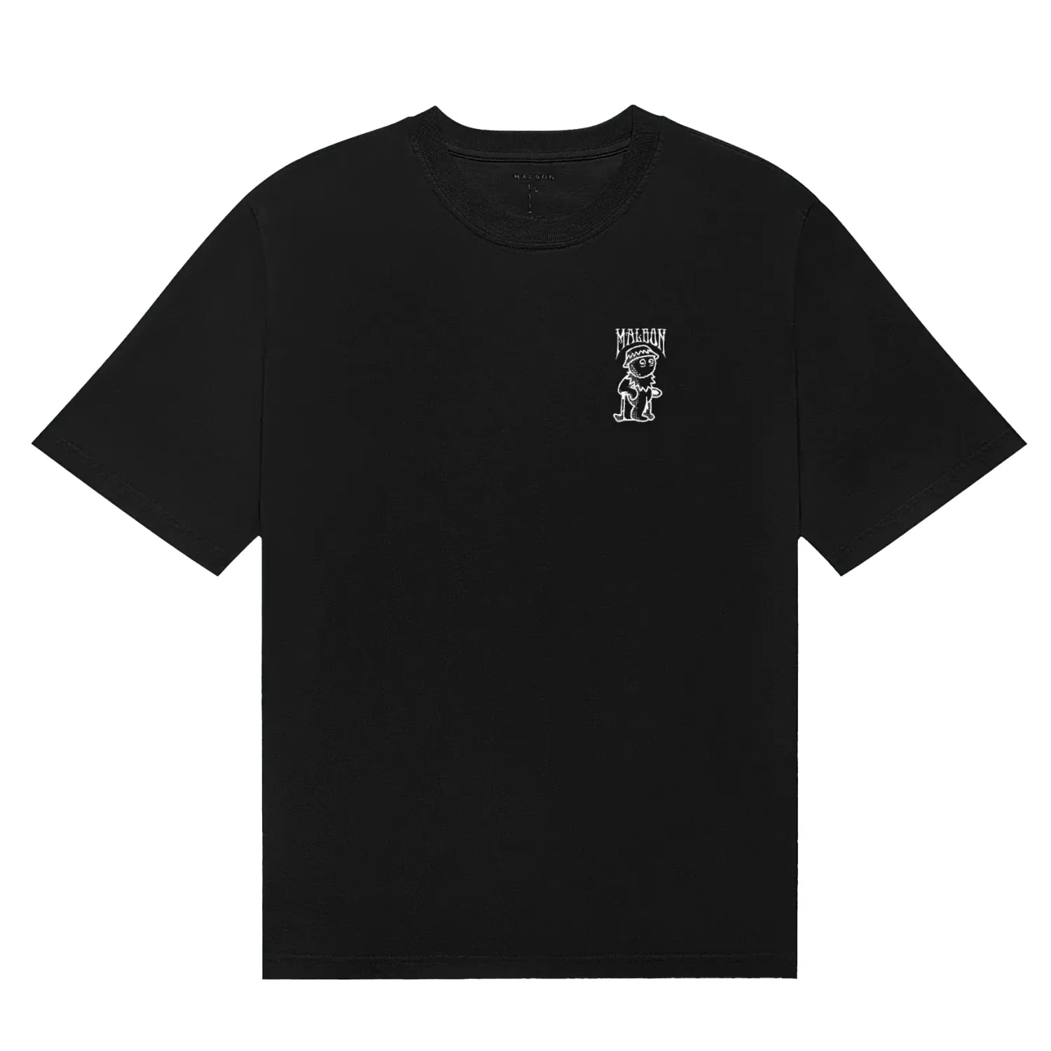 Front view of Malbon Golf Grateful Dead Bermuda Alphabet Tee in Black