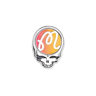 Front view of Malbon Grateful Dead Stealie Ball Marker with colorful Stealie enamel artwork
