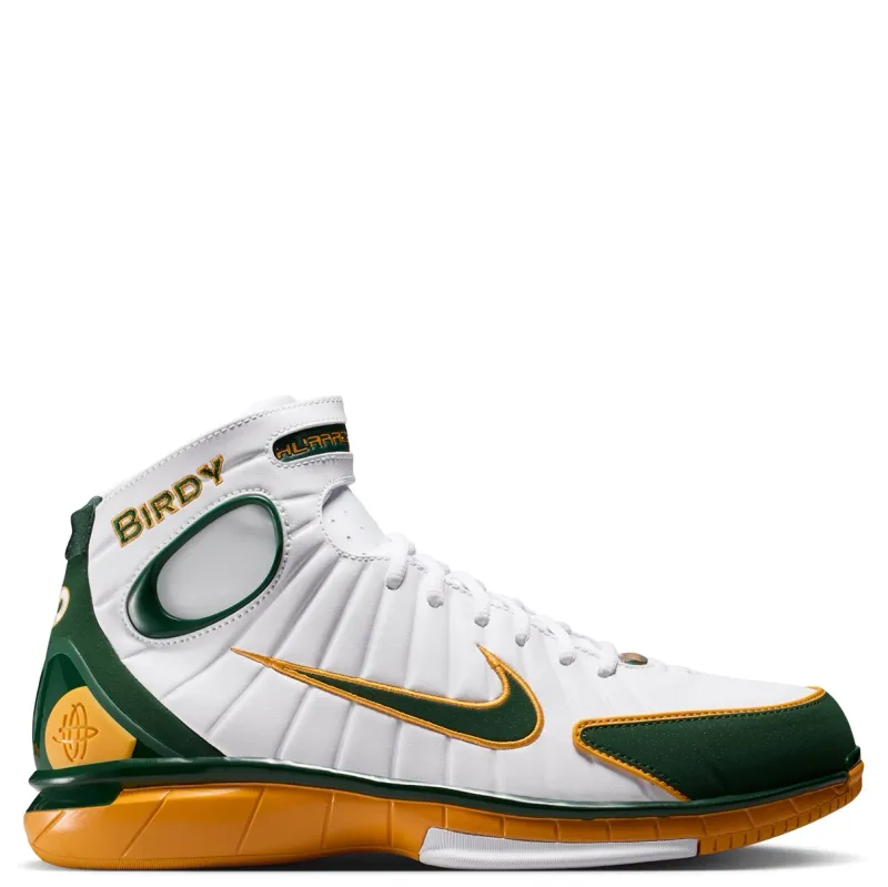 Medial side profile of Nike Air Zoom Huarache 2K4 Sue Bird featuring Birdy embroidery and ankle strap.