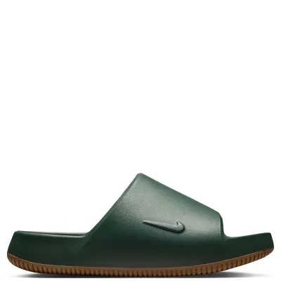 Lateral side profile of Nike Calm 2.0 Slide in Fir with gum rubber outsole