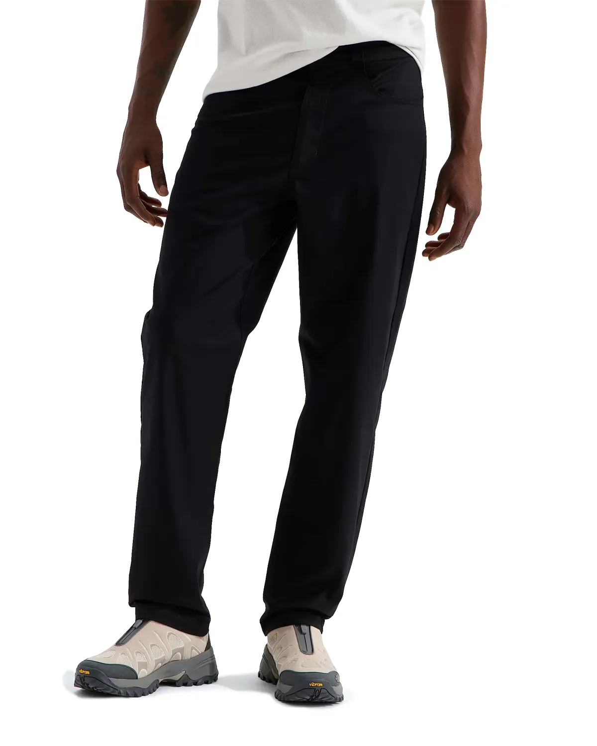 Front view of The North Face Canon Ridge Pants in Black showing the regular fit, straight legs and hand pockets.