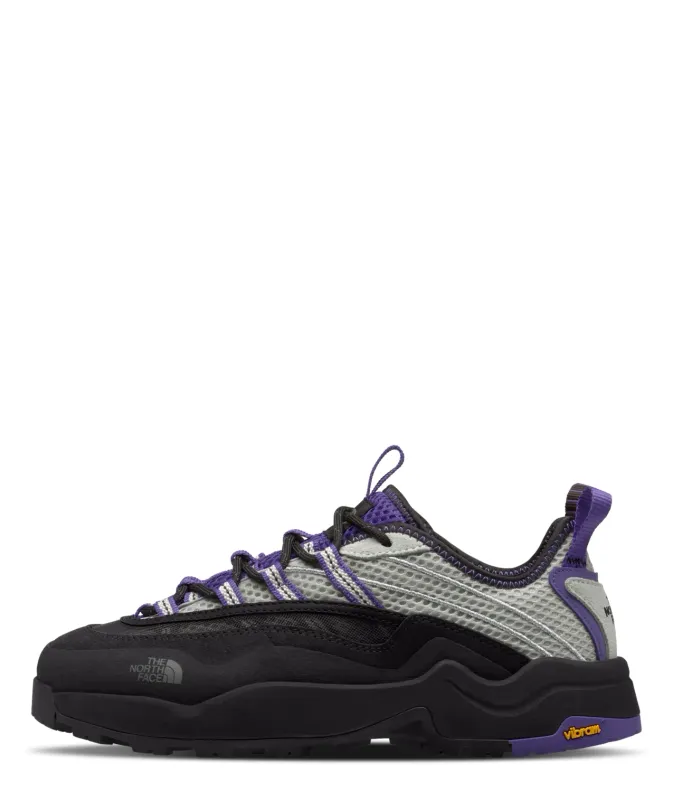 Opposite side view of The North Face Clyffe Ultra highlighting layered mesh, suede panels and Peak Purple accents.