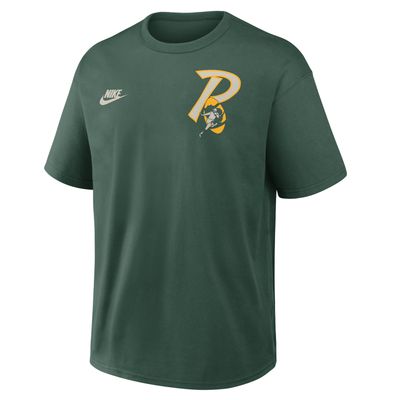 Front view of the Nike Green Bay Packers Legacy Night Primary Max90 Tee in green with chest graphics.