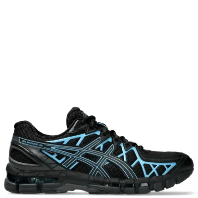 Right side profile of the ASICS GEL-KAYANO 20 displaying GEL-KAYANO 20 branding and visible rear GEL cushioning.