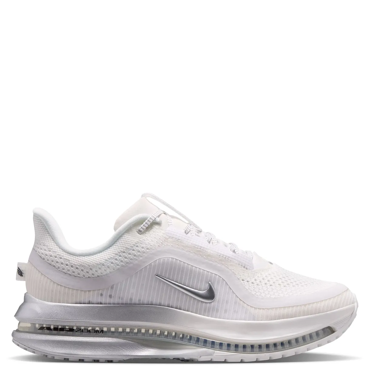 Medial side view of Nike Women's Pegasus Premium with sculpted Air Zoom cushioning and knit upper.