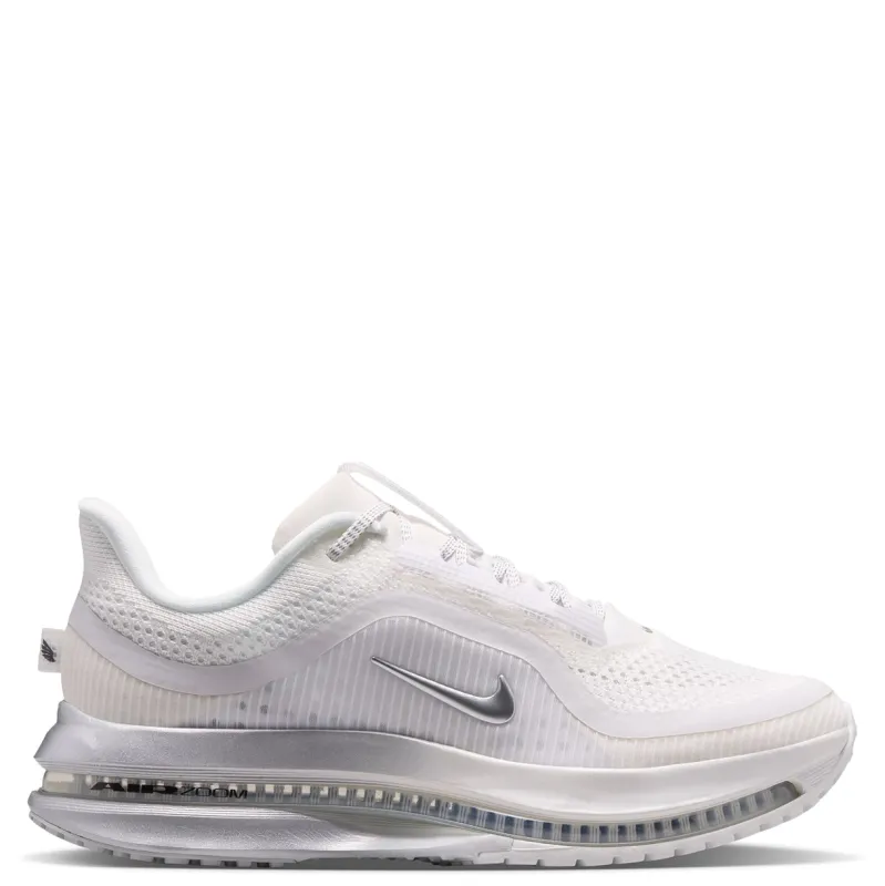 Medial side view of Nike Women's Pegasus Premium with sculpted Air Zoom cushioning and knit upper.