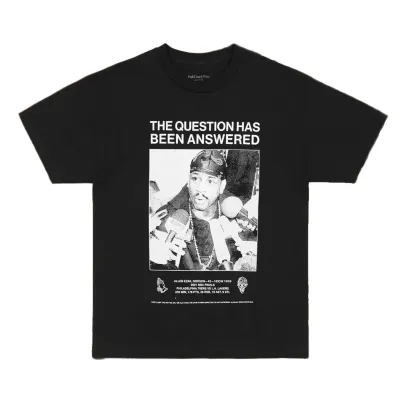 Black Full Court Press The Answer tee with an Allen Iverson press-conference photo and bold white headline.