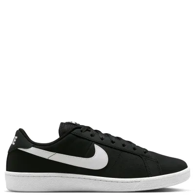 Medial view of Nike SB Zoom Tennis Classic Black/White showing black upper, white Swoosh and low-profile silhouette.