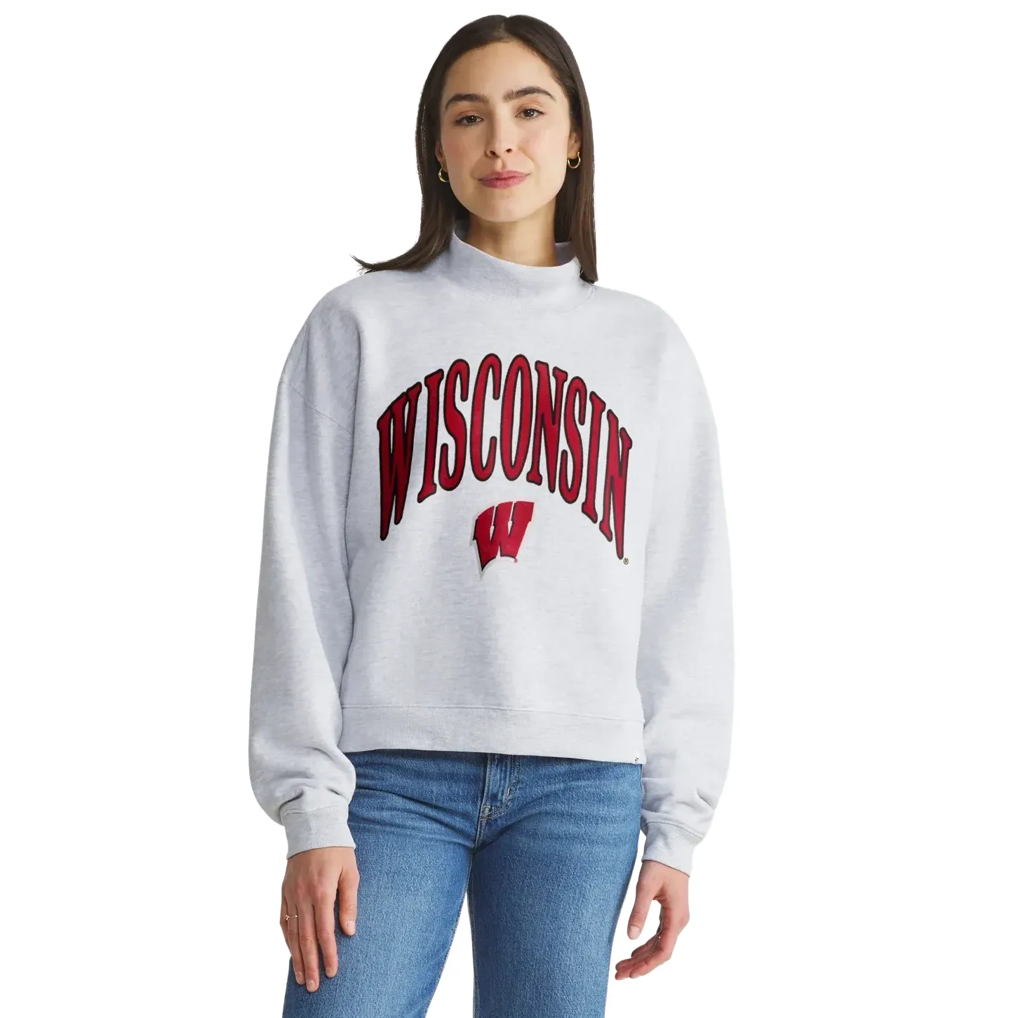 '47 BRAND WISCONSIN BADGERS WOMEN'S VANTAGE MOCK NECK PULLOVER