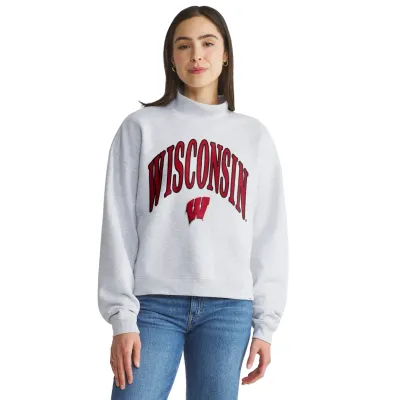 '47 BRAND WISCONSIN BADGERS WOMEN'S VANTAGE MOCK NECK PULLOVER