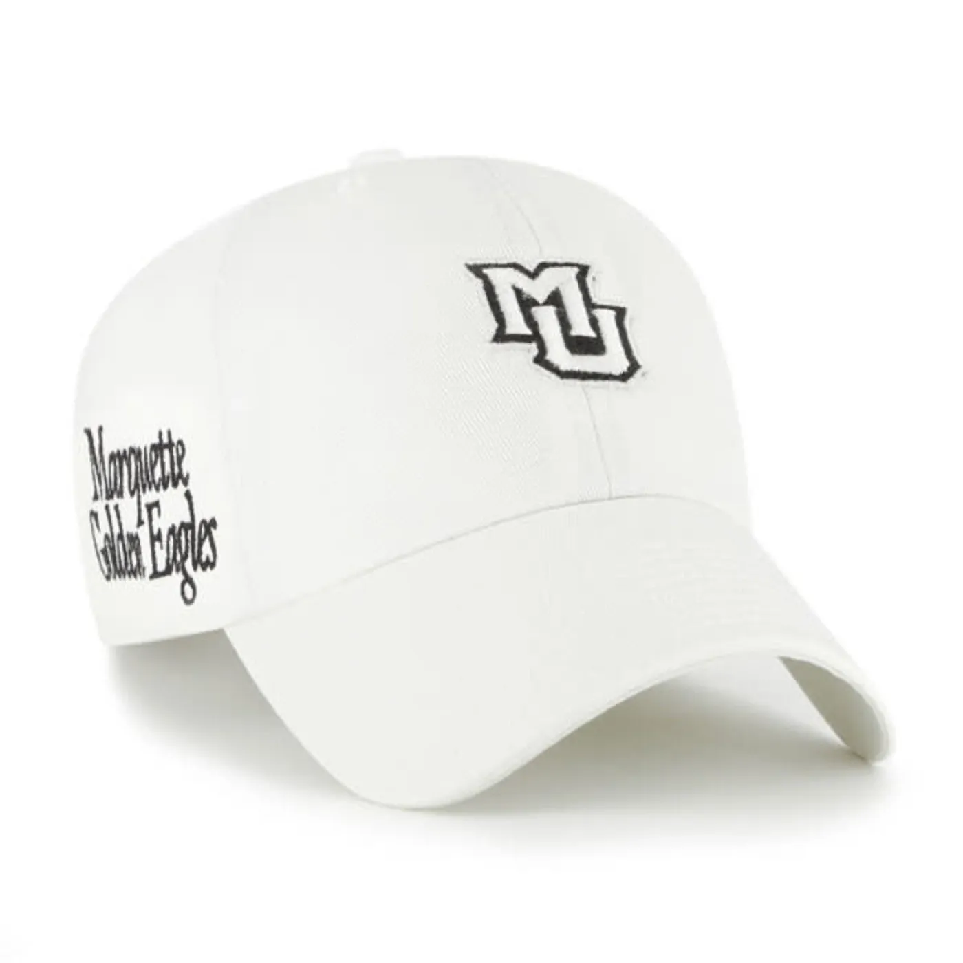 Front view of '47 Marquette Foundation Clean Up hat with MU logo and Marquette Golden Eagles side script