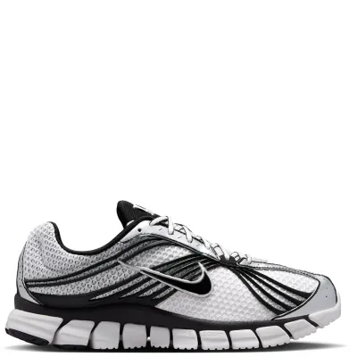 Medial view of Nike Zoom Skylon 11 with breathable mesh, black support lines and silver overlays.